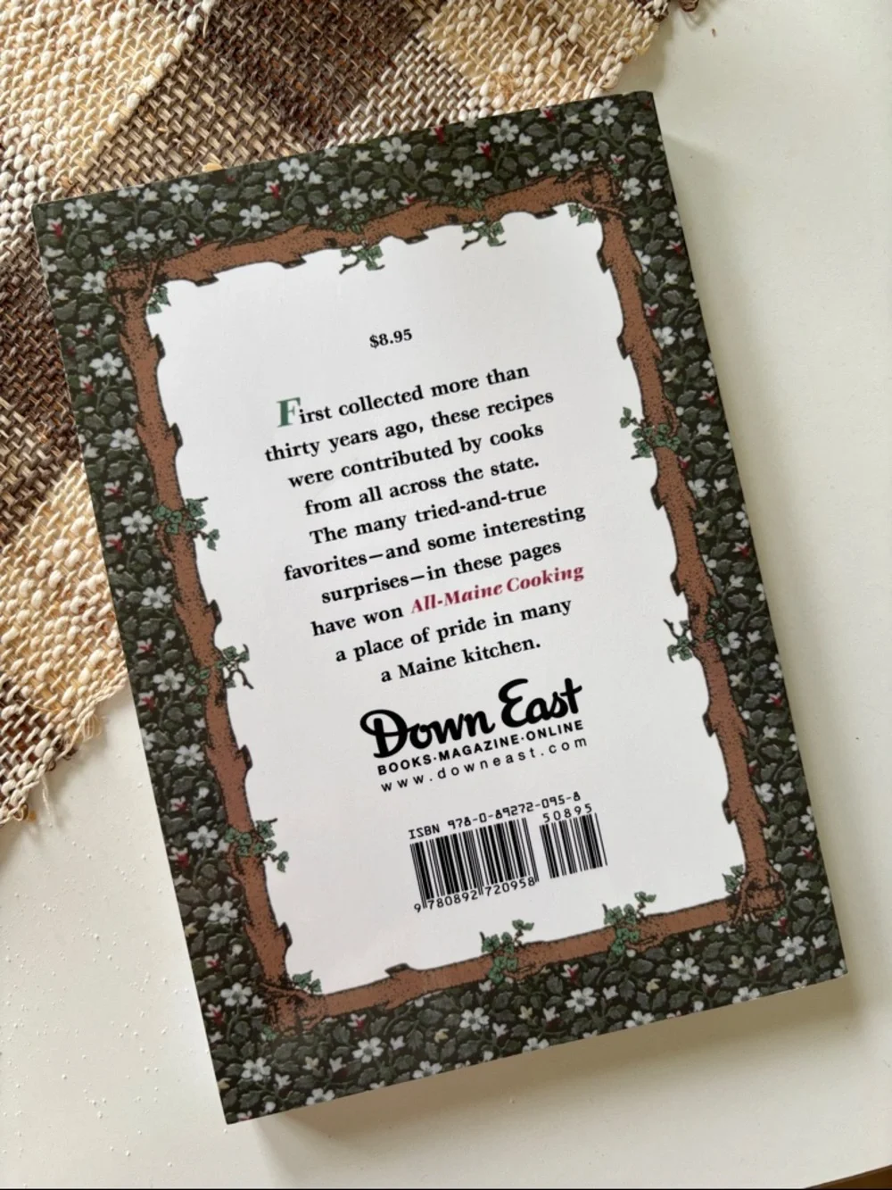 3/15$ ✨ DownEast All-Maine Cooking Cookbook - White, Green, and Red Accents